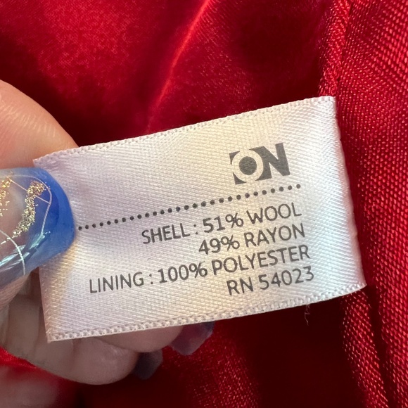 🔴 EUC OLD NAVY Red Double-Breasted Wool-Blend Coat | Sz M - Picture 7 of 8